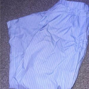 SHEIN Light Blue and White Striped Trousers